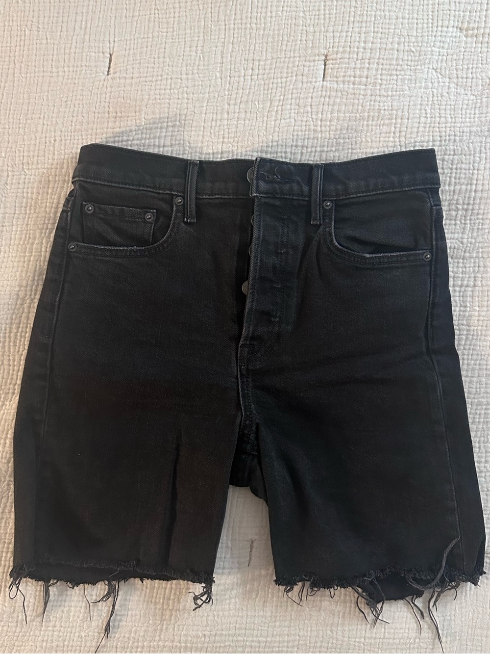 GRLFRND Riley High Waist Cut Off Shorts Black Size 25